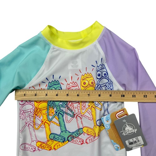 Disney Toy Story 4 Rash Guard Kids 4 Long Sleeve Swim Shirt Forky UPF 50+ NWT - Picture 6 of 9
