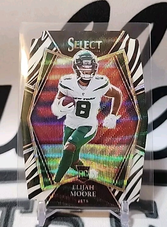 2021 Select Football Premier Level Die-Cut Zebra Elijah Moore Rookie #156 B5