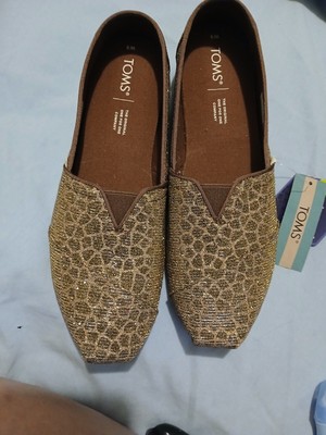 Bronze Animal Printed Glitter Tom's Women's Shoes