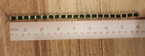 绿色镀铬 Diopside 18k 黄金纯银手链 17.88 克拉 - 第 6 张/共 6 张