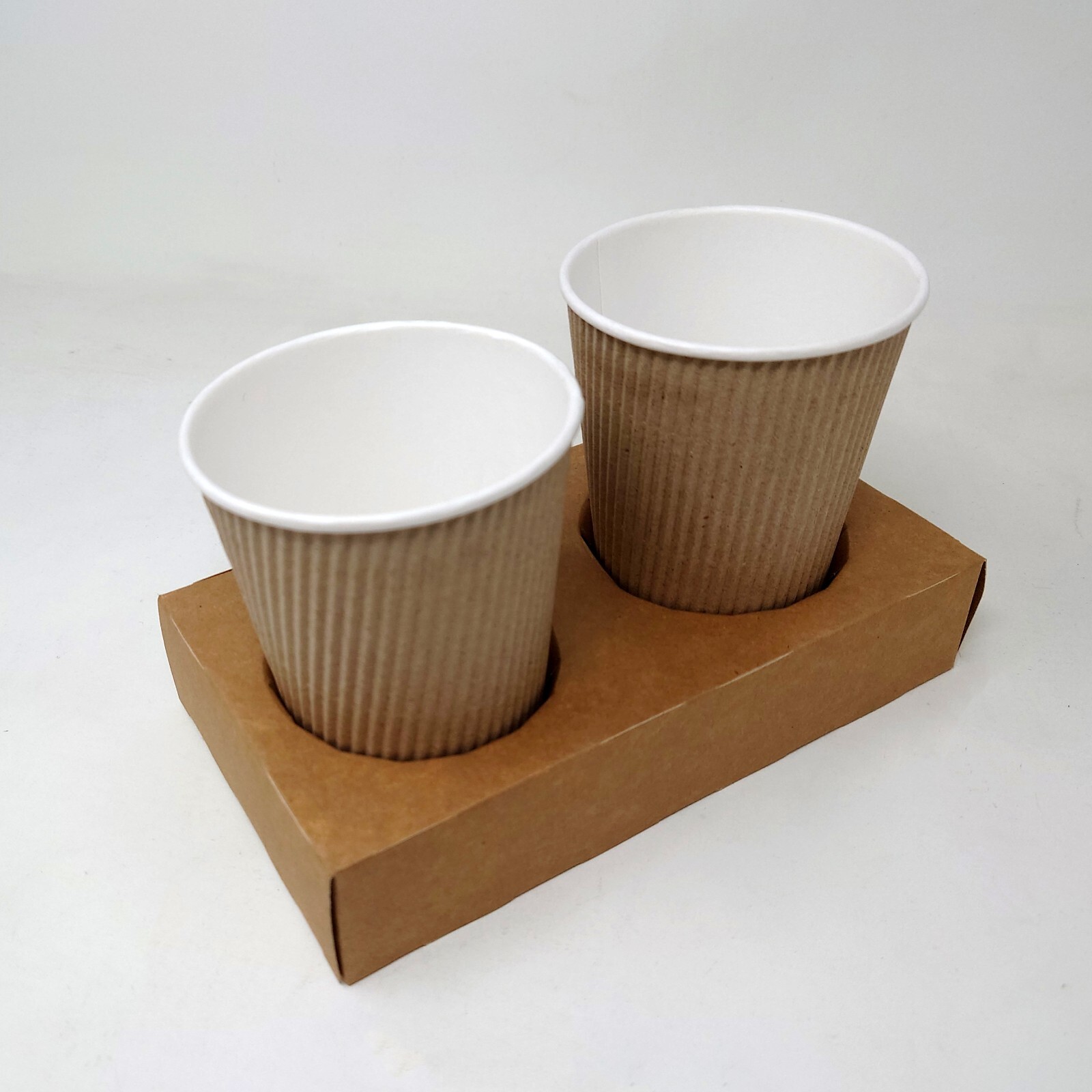 2 Cup Carriers Kraft Cardboard Cup Holders Biodegradable