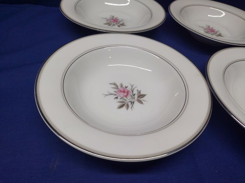 Vintage Mid-Century Noritake China "Roanne" Set/4 Soup/Salad Bowls JAPAN EUC - Picture 2 of 6