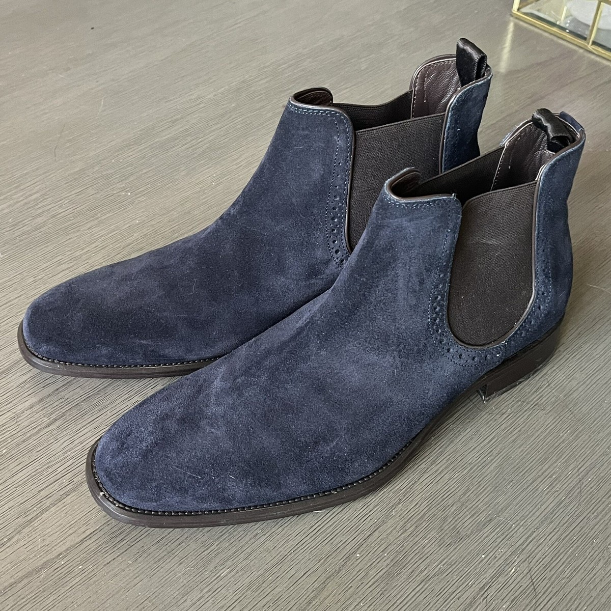 Johnston & Murphy Mens Size 8M Blue Suede Pull On Casual 