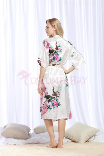 Women Gown Vintage Sleepwear Bridal Wedding Bridesmaid Robes Kimono FLORAL SATIN - Picture 10 of 54