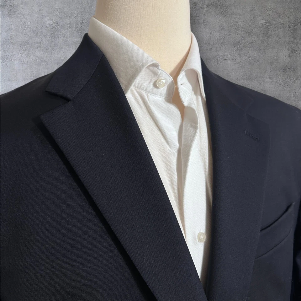 RALPH LAUREN Mens Navy Blazer 44L Wool Sport Coat Two Button Jacket Suits - Image 2 of 4