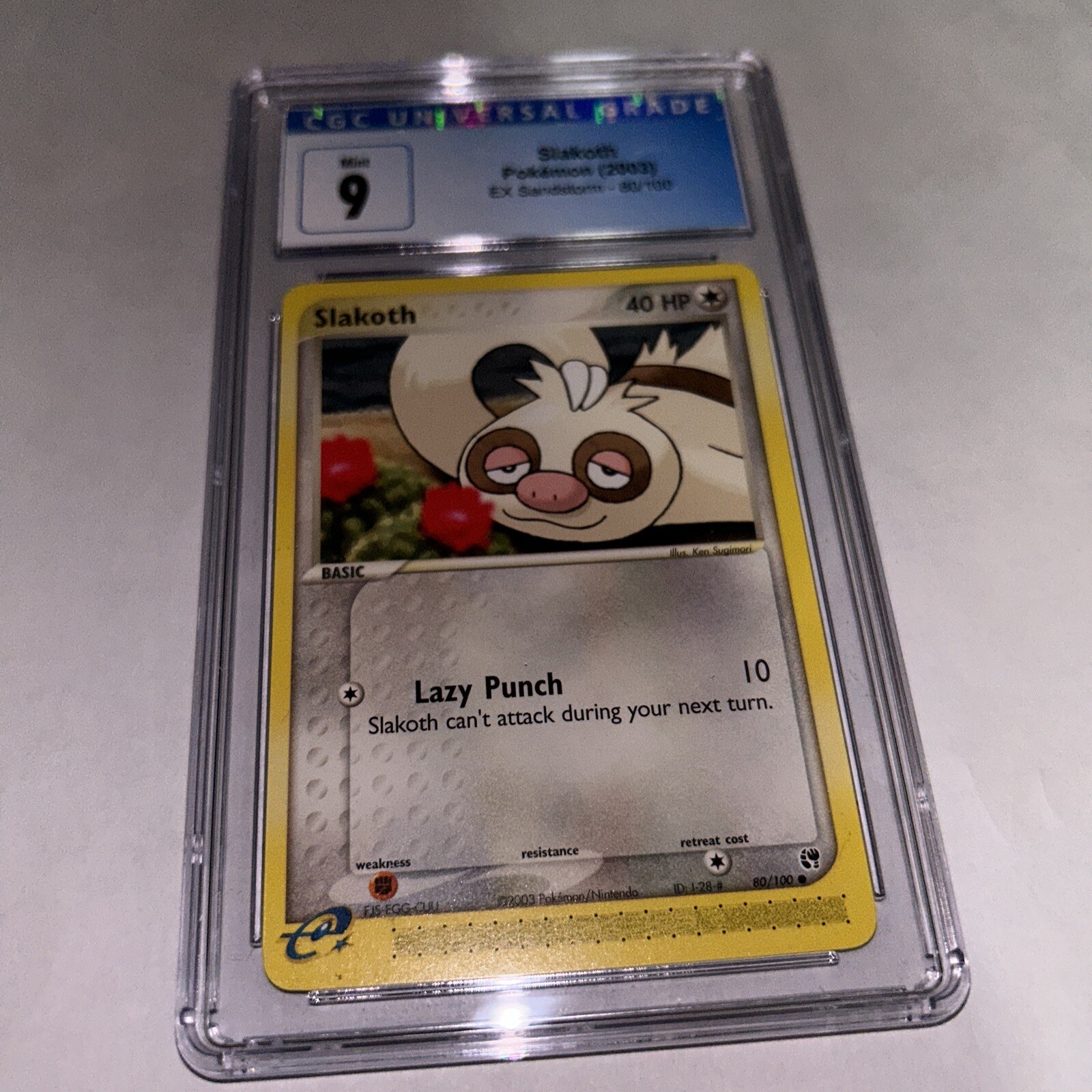 2003 Pokemon Slakoth EX Sandstorm 80/100 CGC 9