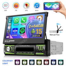 64GB Carplay 1 DIN 7" Android 15.0 Flip Out Autoradio Bluetooth GPS Navi WIFI FM