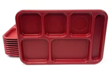 10pcs CAMBRO USA School Lunch Food Tray Cafeteria Jail 6 Compartment BCT1014
