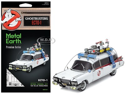 ECTO-1 WHITE ''GHOSTBUSTERS'' (1984) STEEL MODEL KIT BY METAL EARTH ICX230