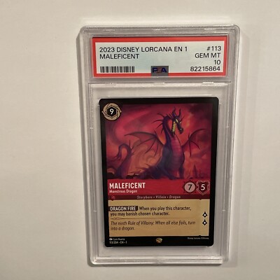 Disney Lorcana マレフィセントPSA10 2023 Disney Lorcana Maleficent Monstrous Dragon Legendary #113 PSA