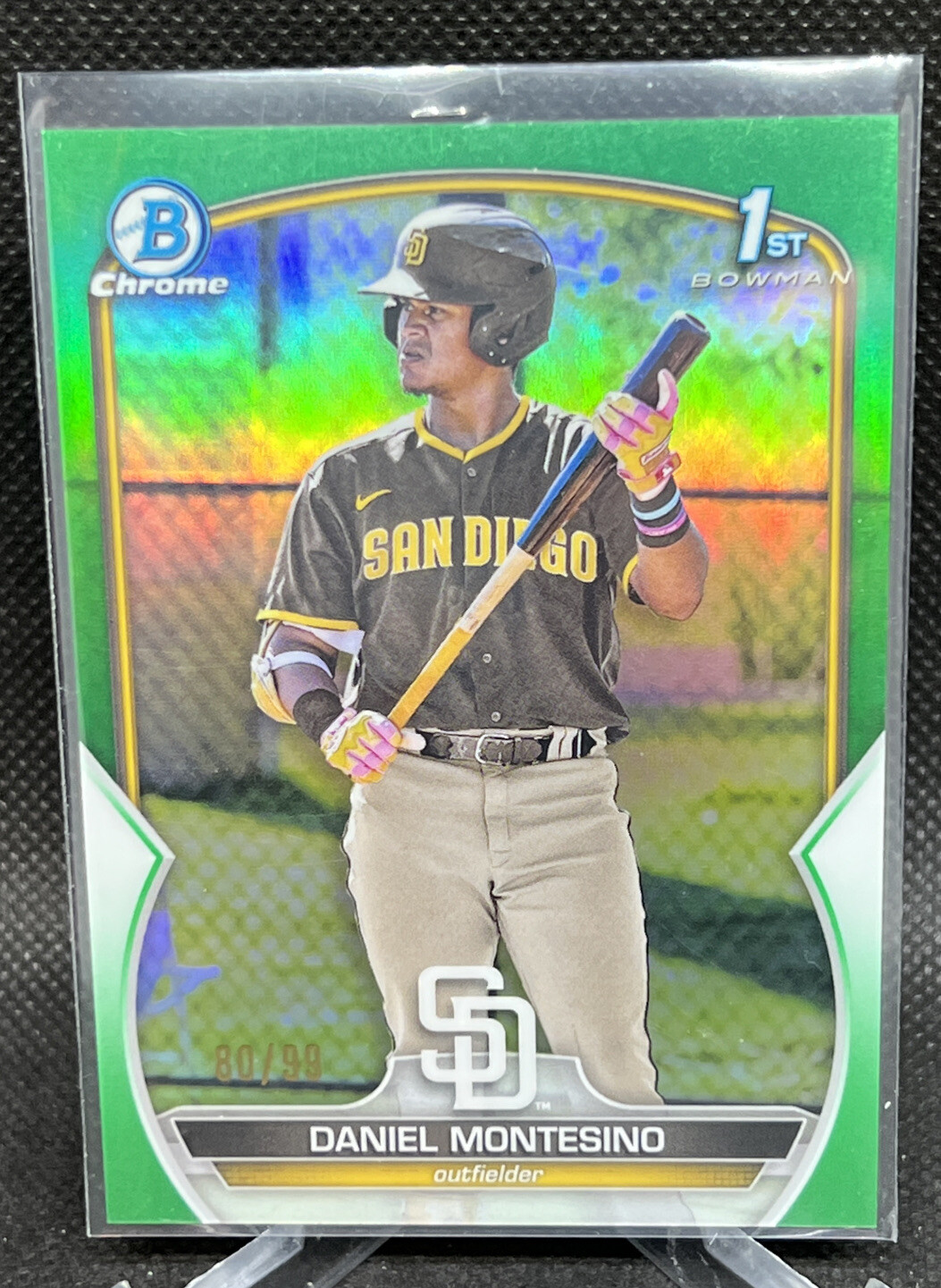 2023 Bowman Chrome Prospects Green Refractor #BCP114 Daniel Montesino Padres /99