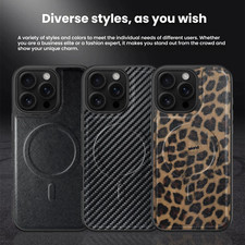 Rugged Case For iPhone 16e 16 Pro Max 15 14 PU Leather Shockproof Mag Safe Cover