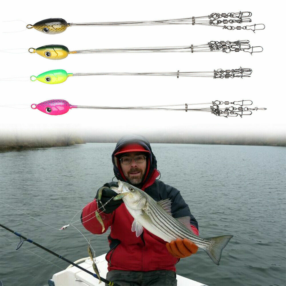 1/5Pcs Arms Alabama Umbrella Rigs Fishing Bass Lures Bait Swivels Hooks  Kit UK