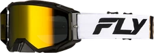 FLY RACING Zone Pro Goggle White/Blk/Gold W/ Gold Mirror/Smoke Lens 37-5189