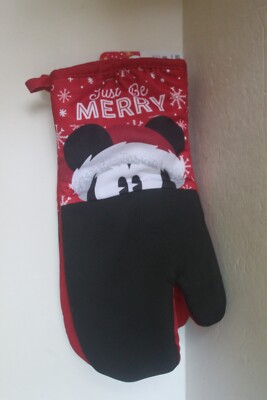 Disney Mickey Mouse Christmas Xmas Oven Mitts | eBay