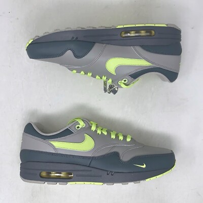 Nike Air Max 1 ID By You Volt Gray Sneakers, Size 12 FJ8893-900