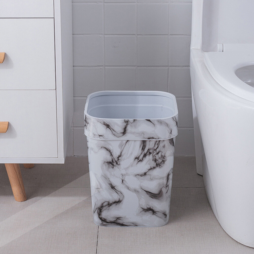 Bathroom Trash Can Marble Double Layer Granite Office Modern
