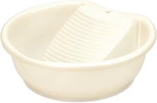 White Laundry Wash Tub Basin with Washboard Made in Japan S-3318
