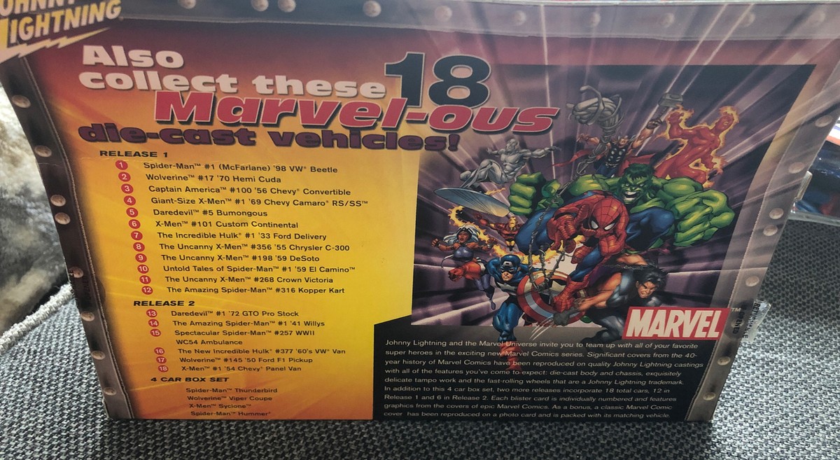 ミニカー johnny lightning marvel set of 12 johhny lightning Giant Sized x men diecast car marvel Rare