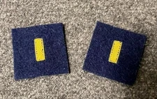 Civil War U.S. Infantry Officer 2nd Lieutenant Subdued Cloth Insignia, NEW Pair