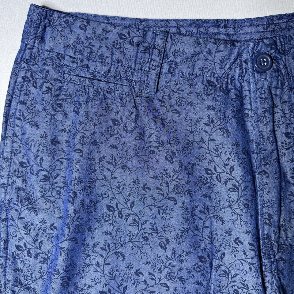 Pantalones Cortos Aqua Toscano Para Hombres 32 Cachemira Floral Azul Marino Golf Informales Frente Plano Chinos Foto 4 de 4