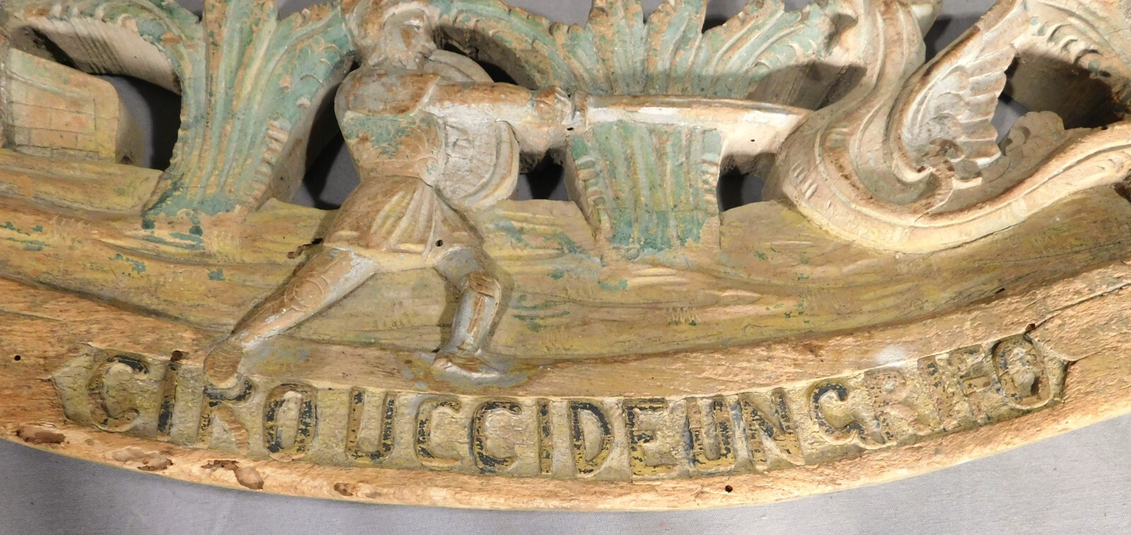 Antique Wood Carving 18th century Italian Renaissance Cyrus Kills Griffin paint