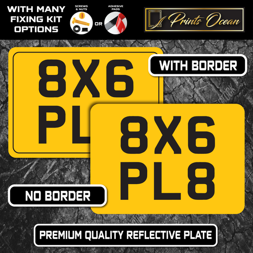 Motorbike Show Number Plate 8x6 Size Reflective Bike Plate Quad/Bike