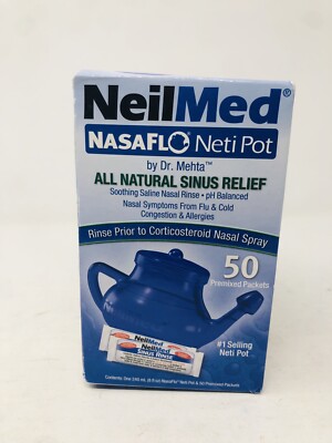 NeilMed NasaFlo Neti Pot with 50 Premixed Packets | eBay