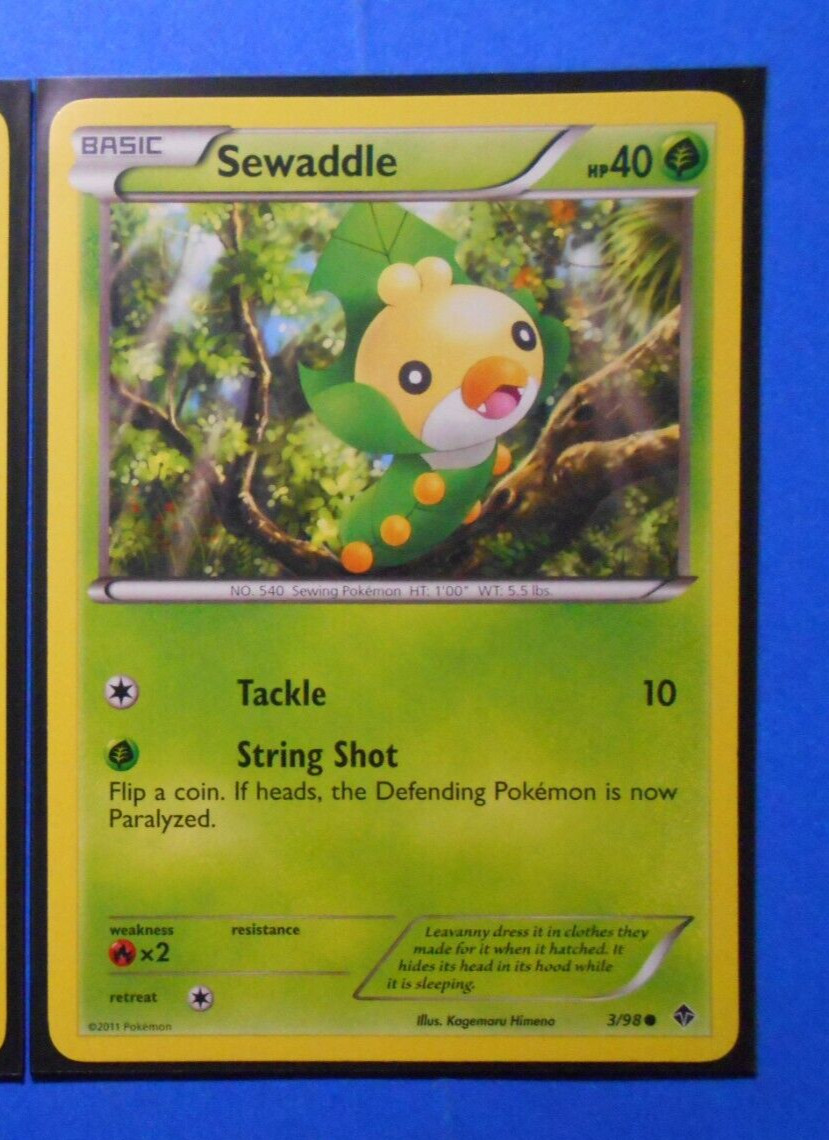 Sewaddle 3/98 Pokemon card BW Emerging Powers common NM