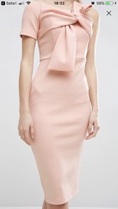 peach one shoulder dress