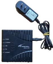 Westell Model 6100 DSL Router Bundle with Westell Power Supply Plug