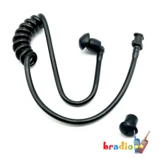 Black Coiled Acoustic Air Tube with Earbud for Portable EARPIECE HEADSET MIC