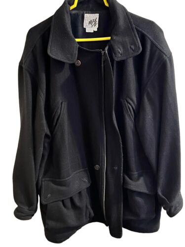 Men's Wool Blend Jacket-Black - image 1