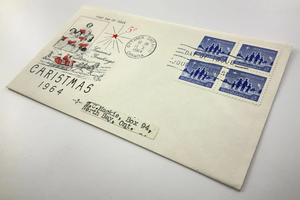 Navidad 1964 Saludos Temporada FDC Primer Día de Emisión Noel EE129 Foto 4 de 4