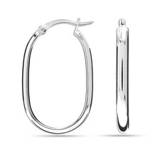 925 Sterling Silver Classic Jewelry U-Shaped Hoop Earrings for Women Teen 30MM