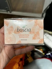 Boscia Blotting Linens (100 sheets) Vegan, Cruelty-Free SEALED California Orange