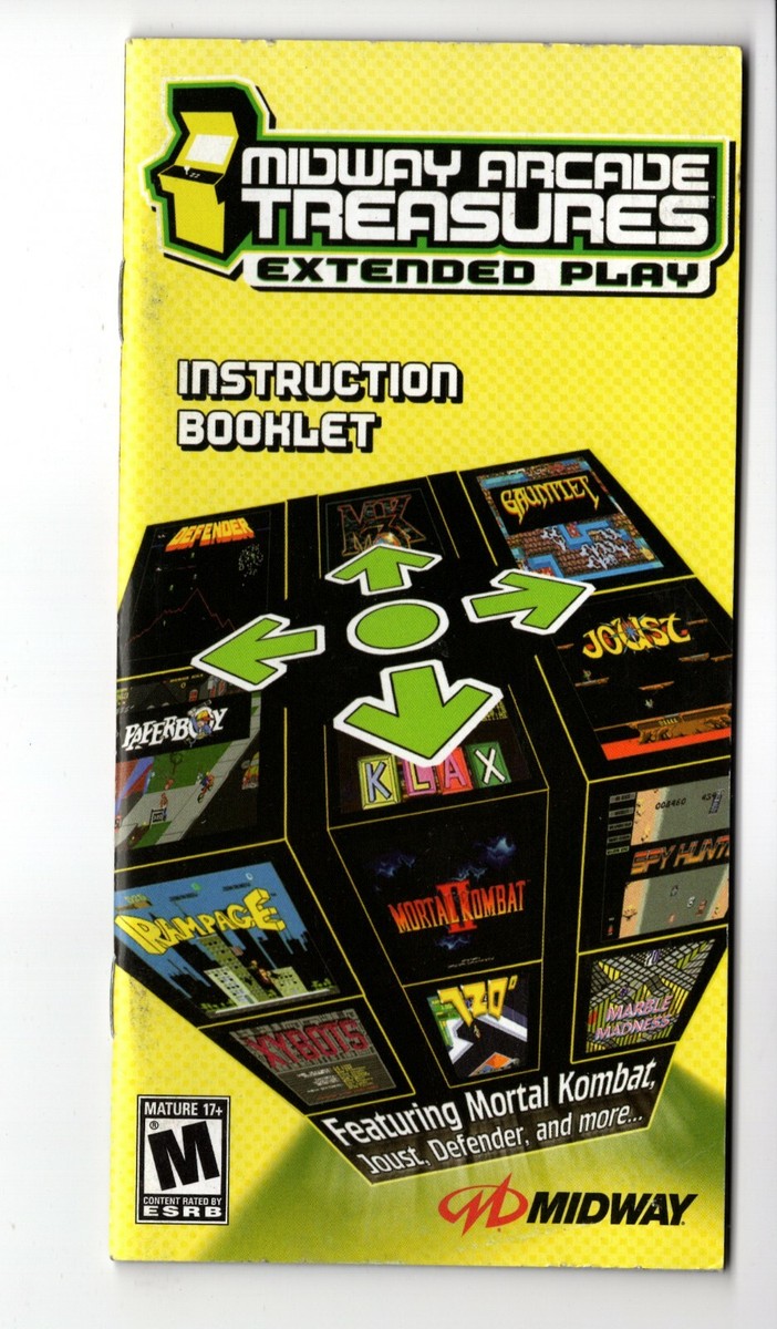 Midway Arcade Treasures Extended PSP MANUAL ONLY Insert Authentic