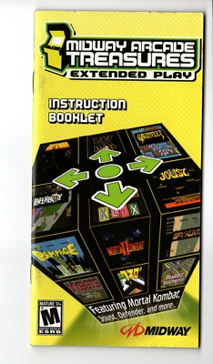 Midway Arcade Treasures Extended PSP MANUAL ONLY Insert Authentic