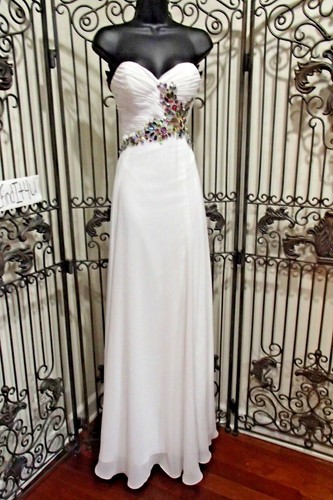 G2192 JOLENE 1141224 WHITE SZ 4 $299 PROM HOMECOMING DRESS GOWN - Picture 5 of 9
