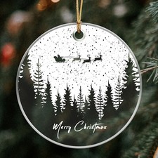Snow Scene Elk Christmas Ornaments, Holiday Xmas Gifts Tree Decors