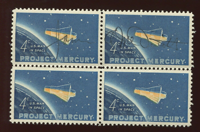 NASA ASTRONAUT JAMES MCDIVITT SIGNED PROJECT MERCURY BLOCK OF