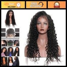 28 Inch Deep Wave Lace Frontal Wig Human Hair for Black Women - Glueless, Pre Pl