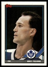1991-92 Topps Mike Foligno Toronto Maple Leafs #18