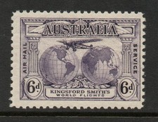 Australia 1931 6d Violet Kingsford Smith SG 123 Mnh. (R4735)