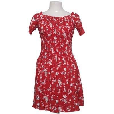 Shein, Kleid, Größe: 36, Rot/Weiß, Polyester, Blumen, Damen #RJF