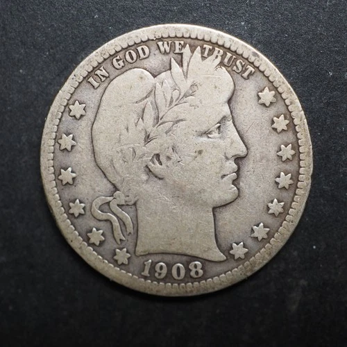 1908 *0 * BARBER SILVER QUARTER  ***NICE*** FREE SHIPPING   C2074