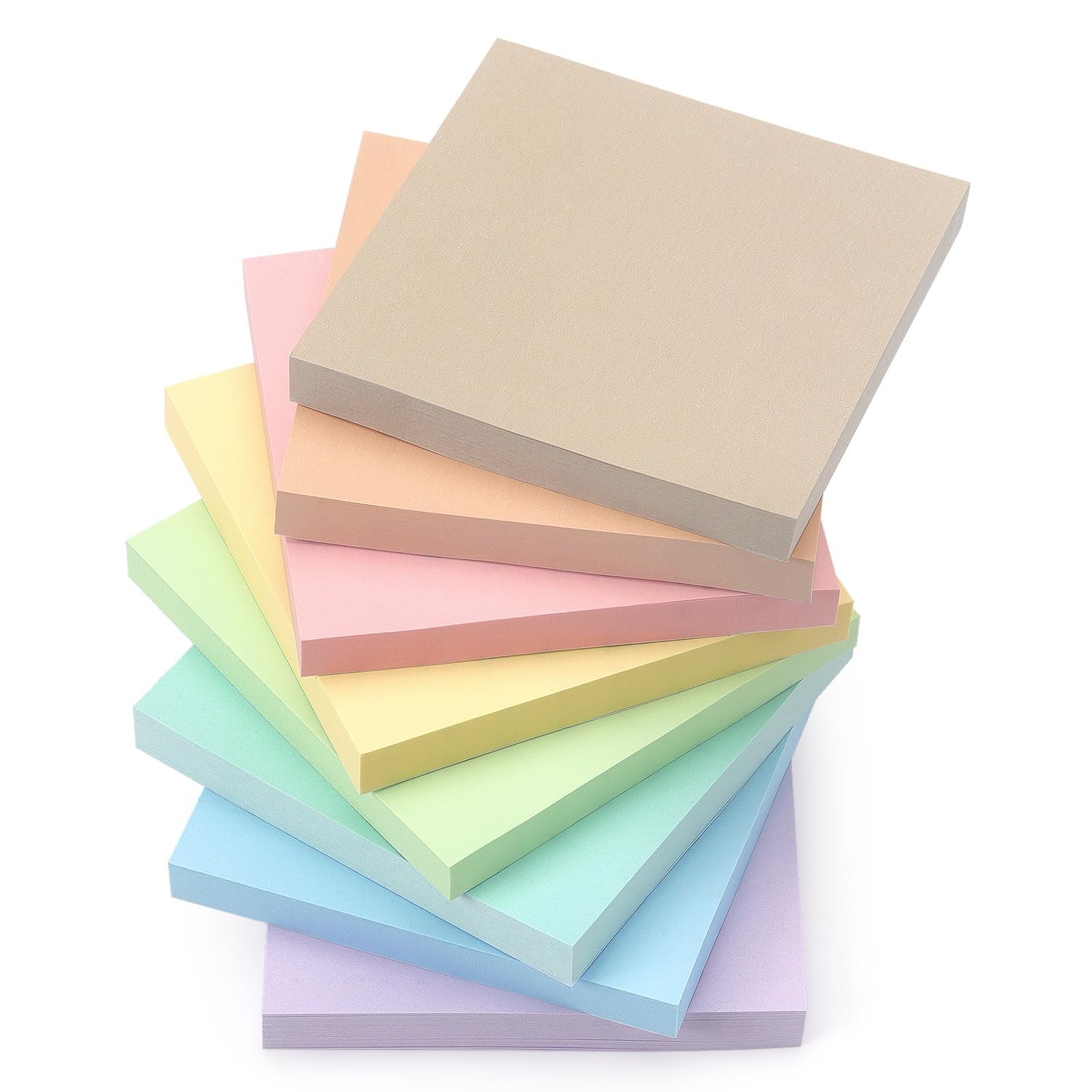 Sticky Notes 3x3inch, 8 Pads Self-Stick Notes, 8 Pastel Multi Colors with Gra...-image