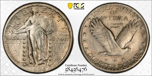 1920 S Standing Liberty Quarter 25c PCGS XF45 -Great Look &Color! San Francisco