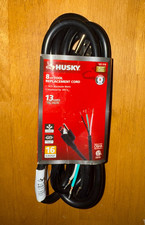 Husky 8 ft. Tool Replacement Cord Black 16 Ga...
