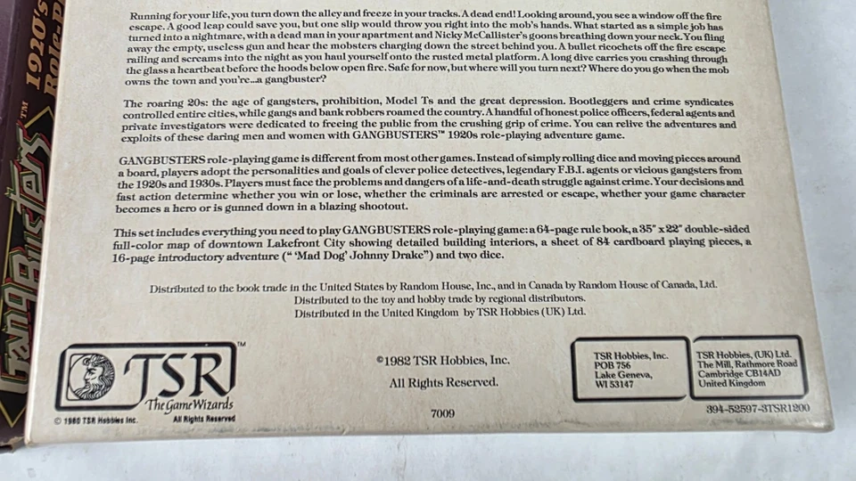 Gang Busters TSR RPG Adventure Game 1st Edition Base Set w/ 5 Modules Un-punched - Image 3 of 4